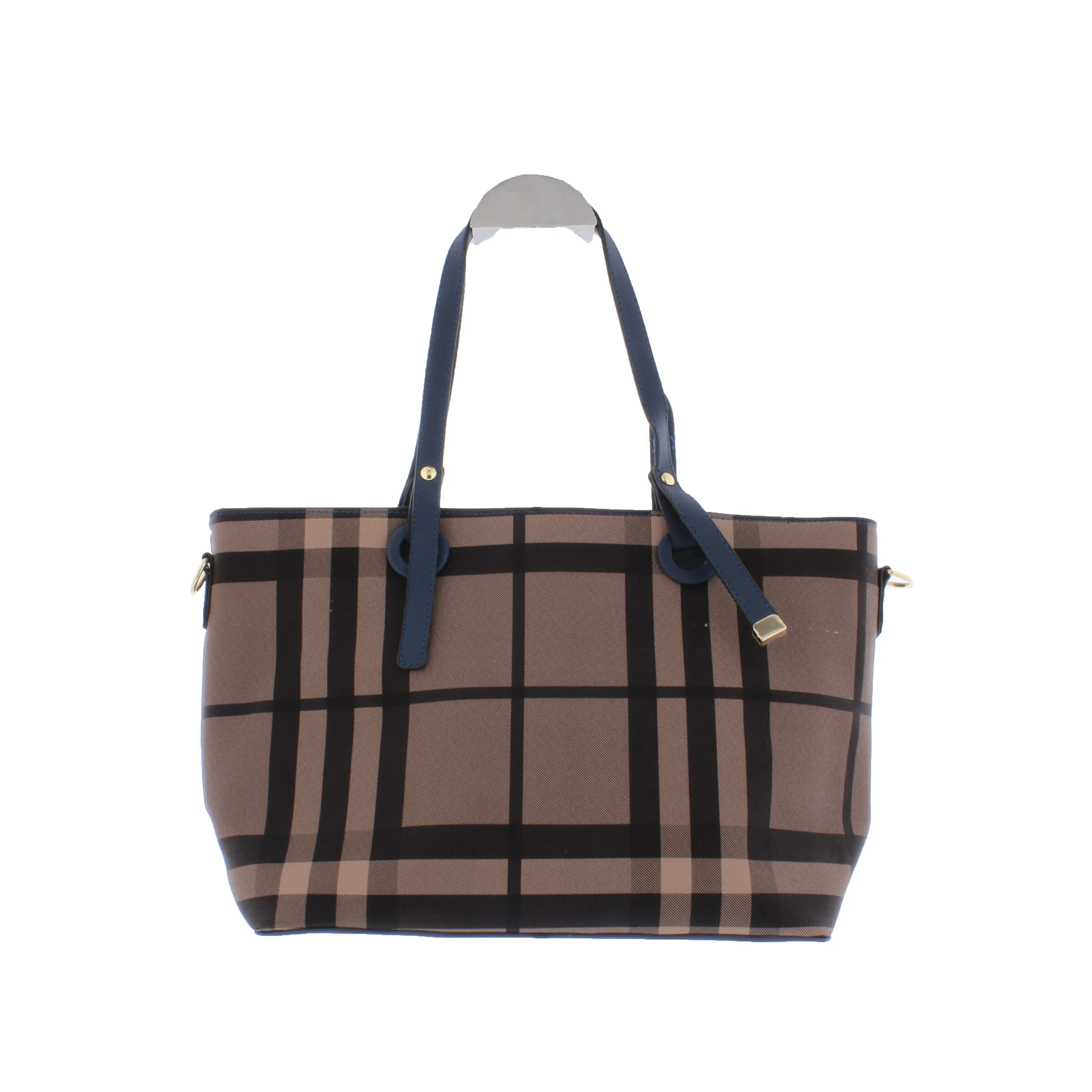 Linear Faux Leather Tote