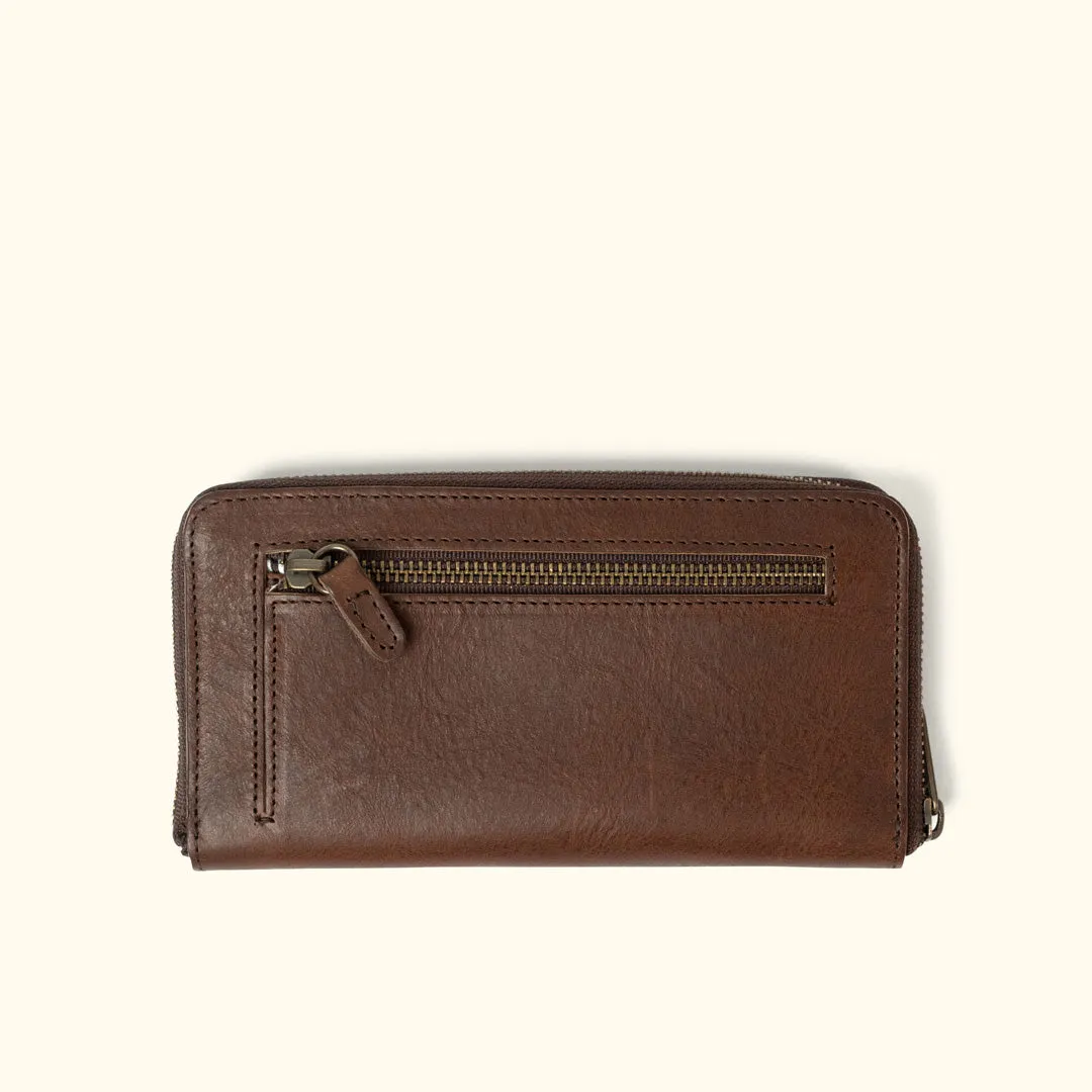 Madison Leather Wristlet Wallet | Dark Hazelnut