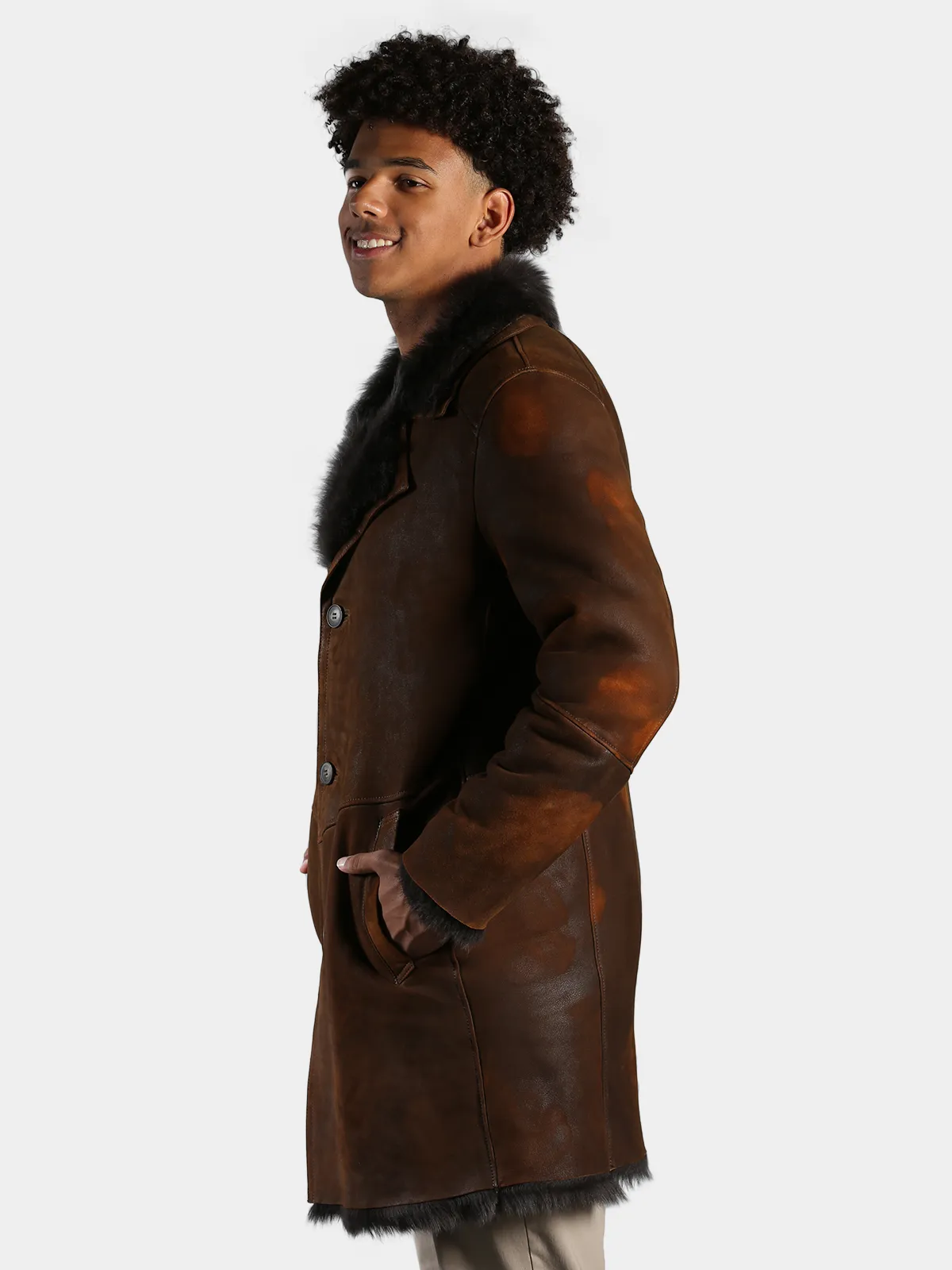 Man's Antique Aztec Shearling 3/4 Shearling - Day Furs