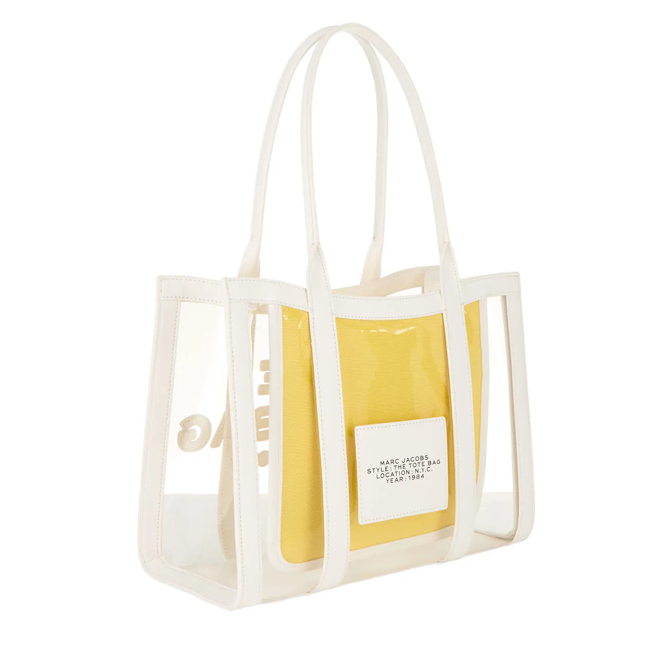 MARC JACOBS The Clear Medium Tote Bag - White Yellow