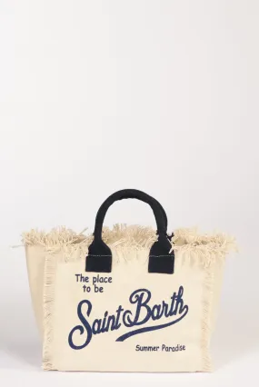 Mc2 Saint Barth Borsa Canvas Beige Chiaro/blu Donna