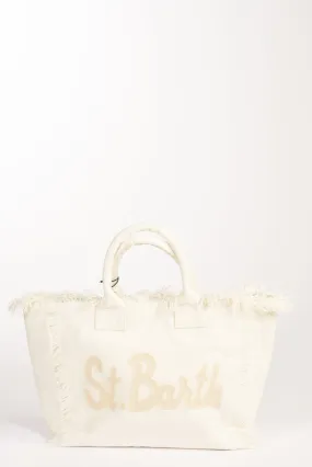 Mc2 Saint Barth Borsa Canvas Bianco/beige Donna