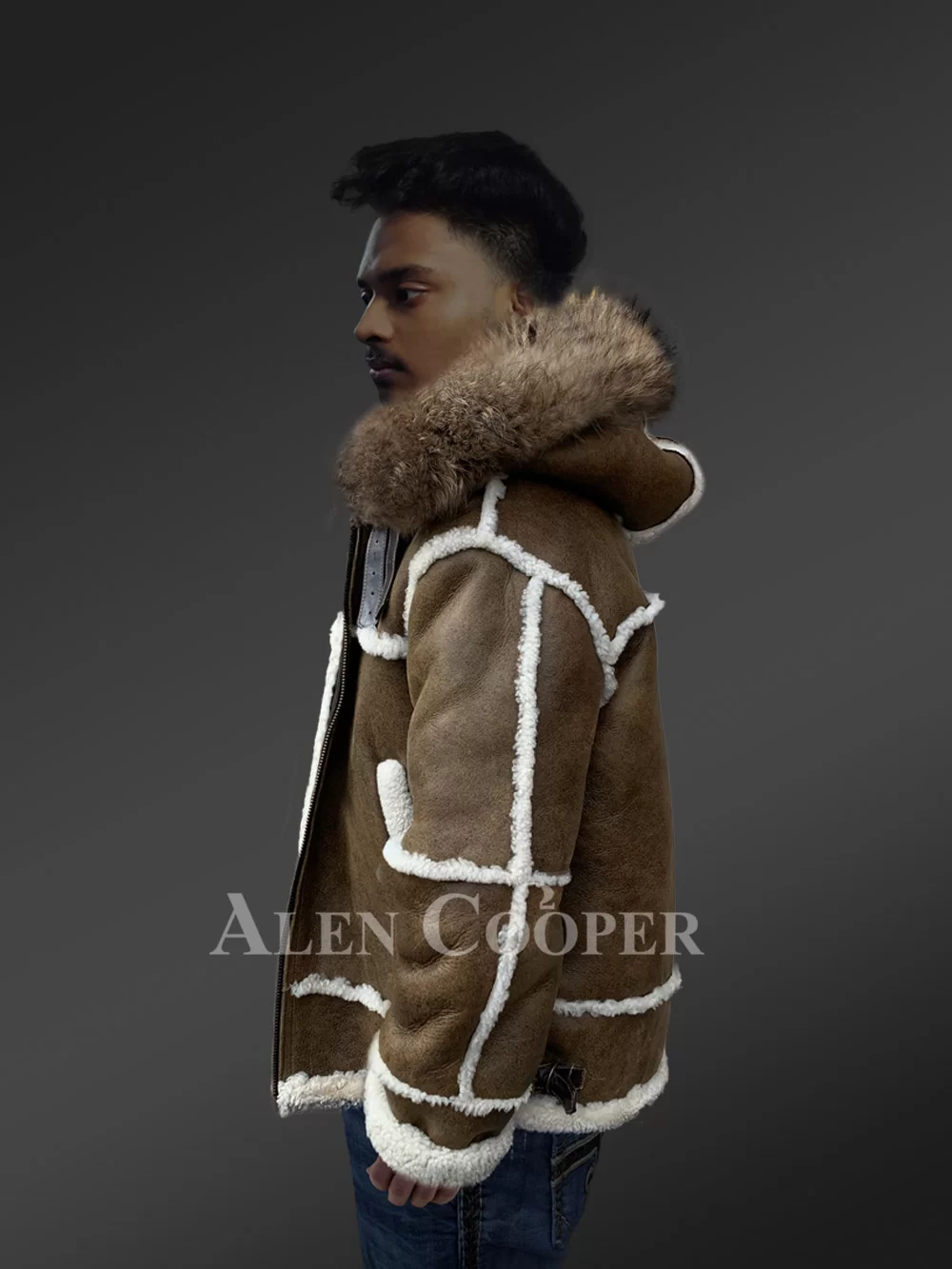 Men Shearling Bomber Jacket | Shearling Coat Jacket