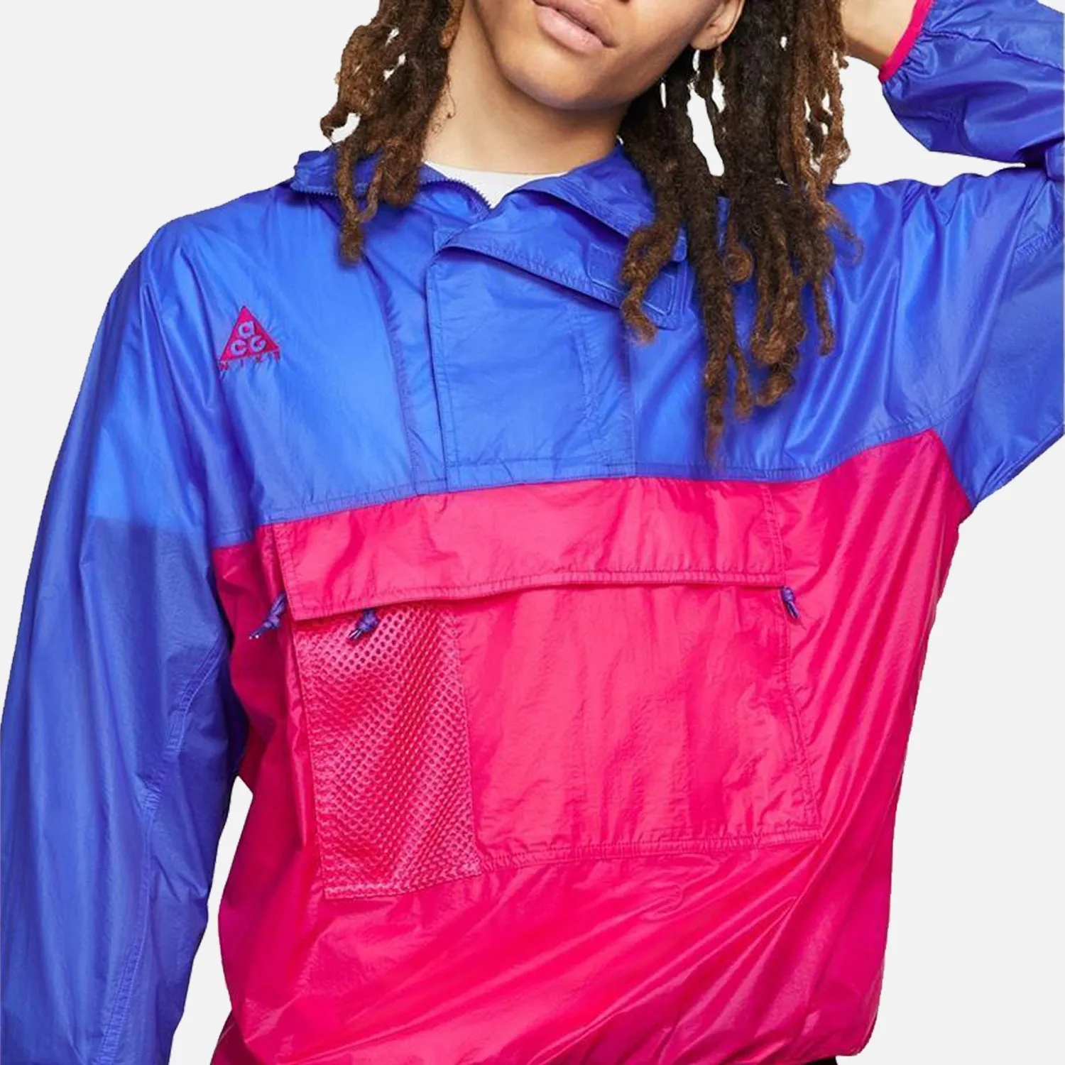 Men's Nike ACG Hooded Anorak Blue Pink