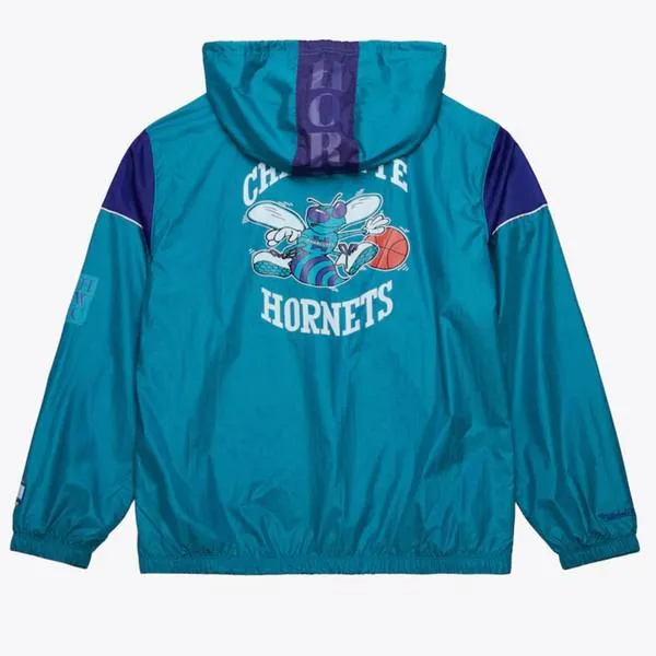 Mitchell & Ness Charlotte Hornets Retro NBA Team OG 3.0 Anorak Jacket Teal - Purple