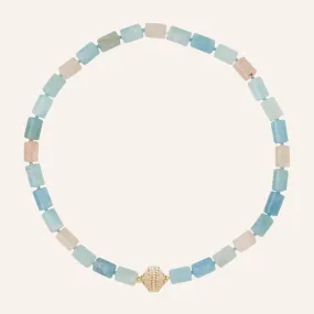 Morganite & Aquamarine Barrel Necklace