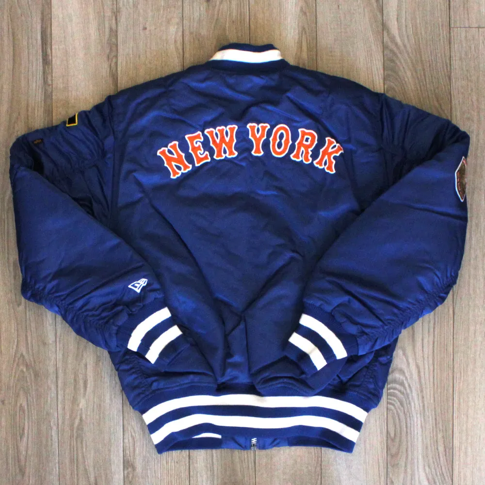 New Era Cap X Alpha Industries Collab MA-1M NEW YORK METS Nylon Bomber Jacket (Black Camo)