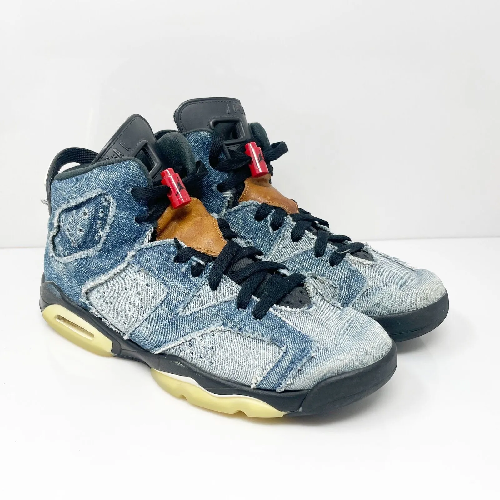 Nike Boys Air Jordan 6 CV5489-401 Blue Basketball Shoes Sneakers Size 7Y