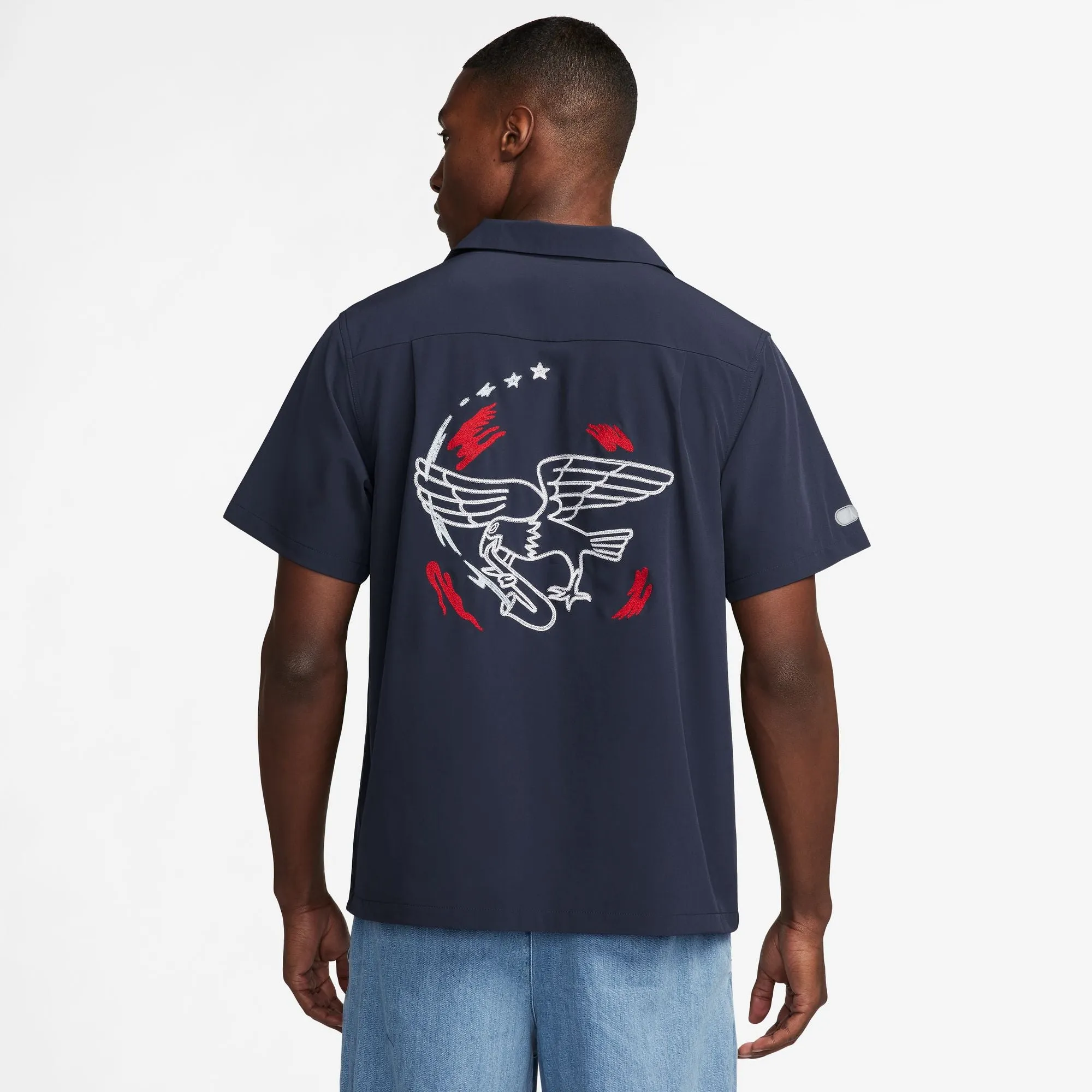 Nike SB - Team USA Olympic Bowler Button Up Short Sleeve Shirt - Obsidian / White