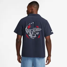 Nike SB - Team USA Olympic Bowler Button Up Short Sleeve Shirt - Obsidian / White