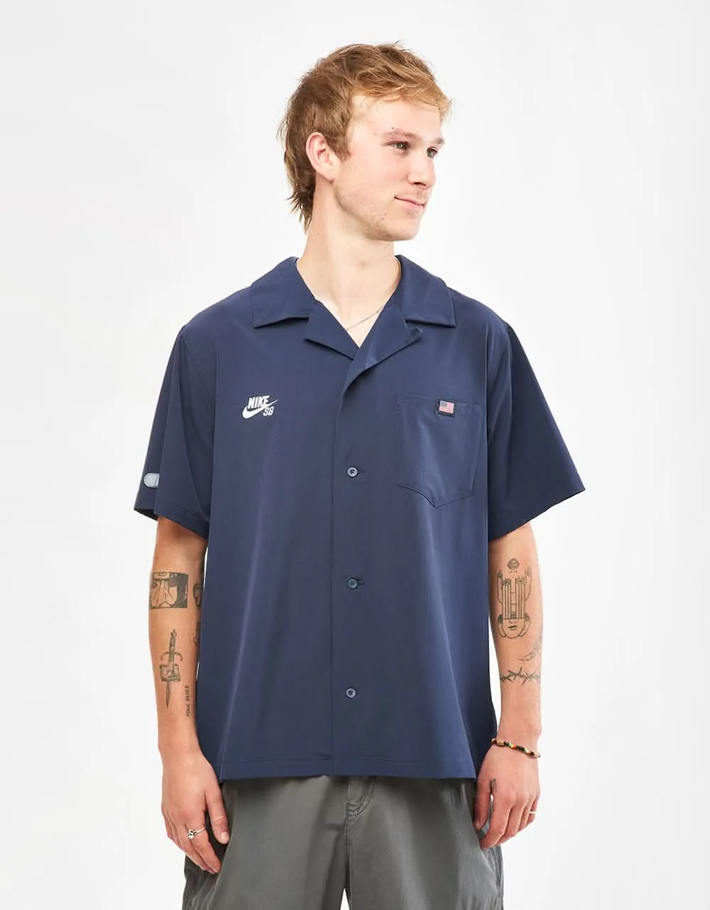 Nike SB 'Team USA' Skate Bowler S/S Shirt - Obsidian/White