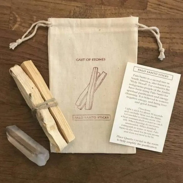 Palo Santo Stick And Crystal Pouch