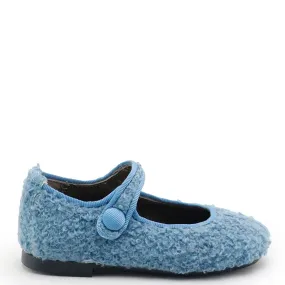 Papanatas Sky Blue Shearling Mary Jane