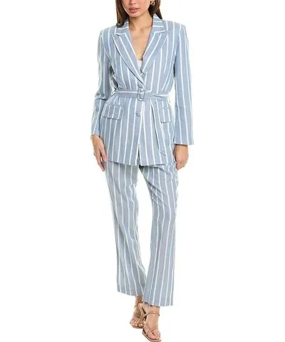 Pascale La Mode 2pc Linen-Blend Blazer & Pant Set