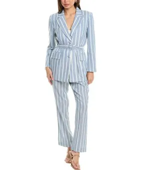 Pascale La Mode 2pc Linen-Blend Blazer & Pant Set