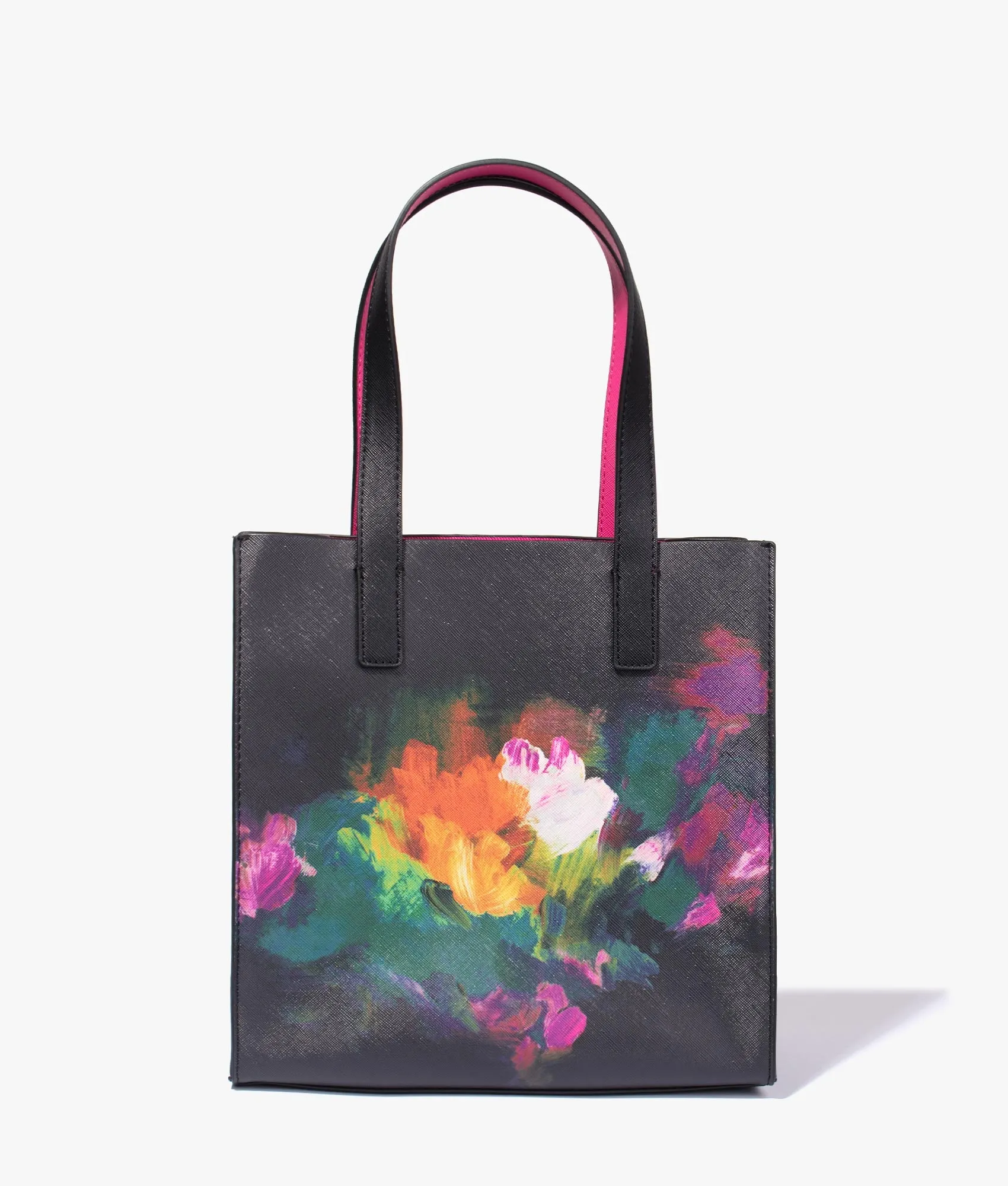 Paticon paint brush printed small shopper in black