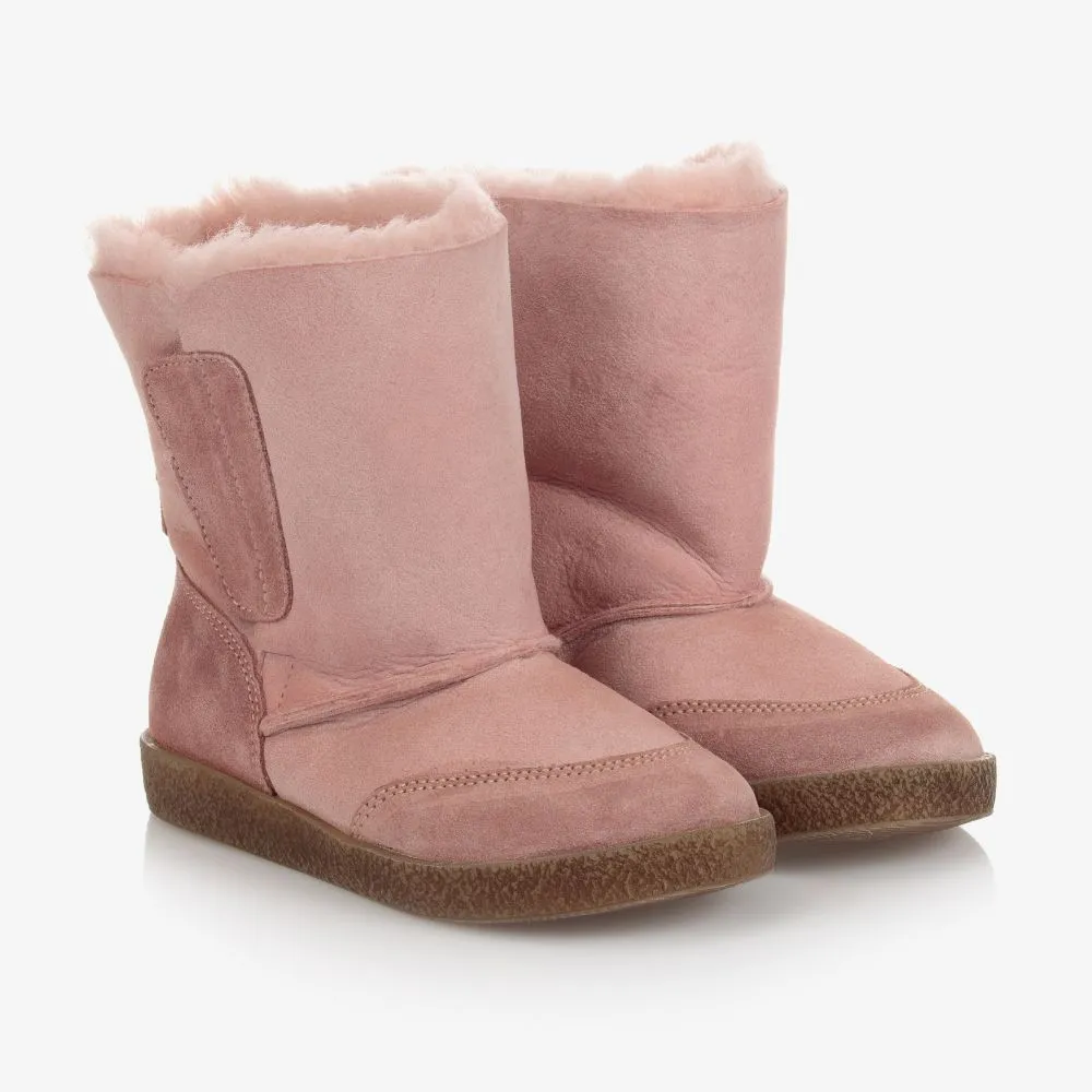 Pink Shearling Boots