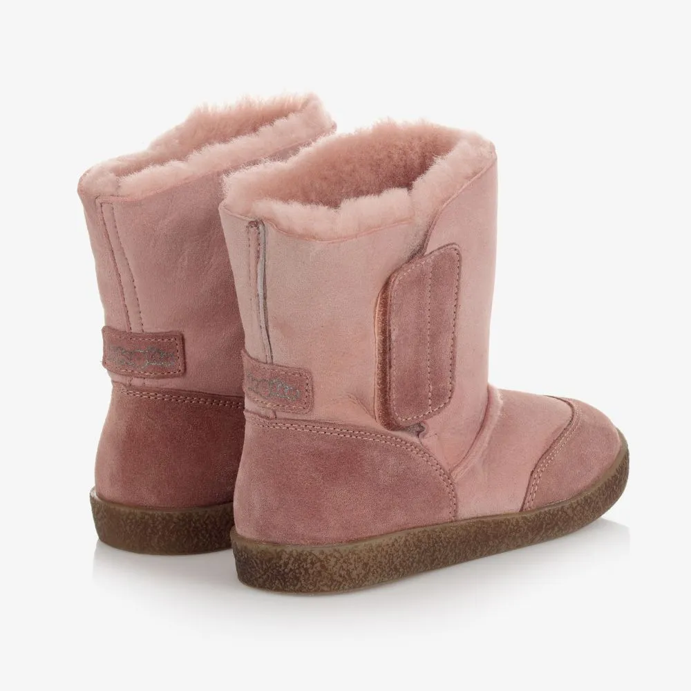 Pink Shearling Boots