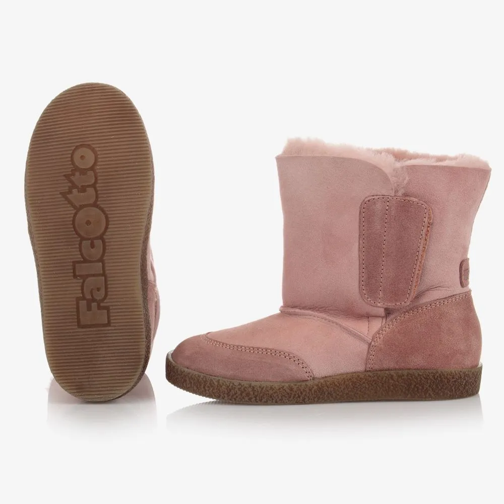 Pink Shearling Boots