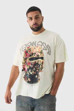 Plus Oversized Fearless Floral Balaclava T-shirt