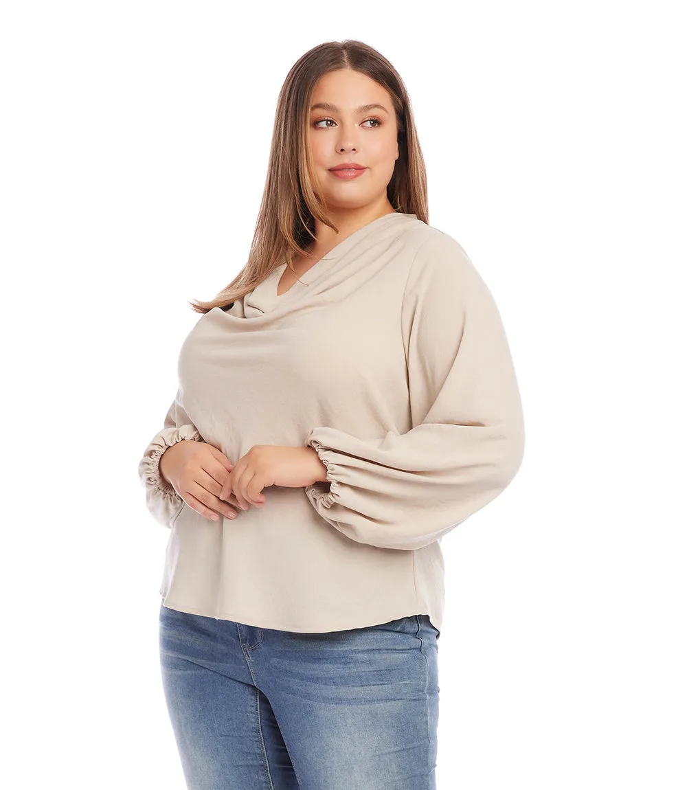 Plus Size Cowl Neck Top