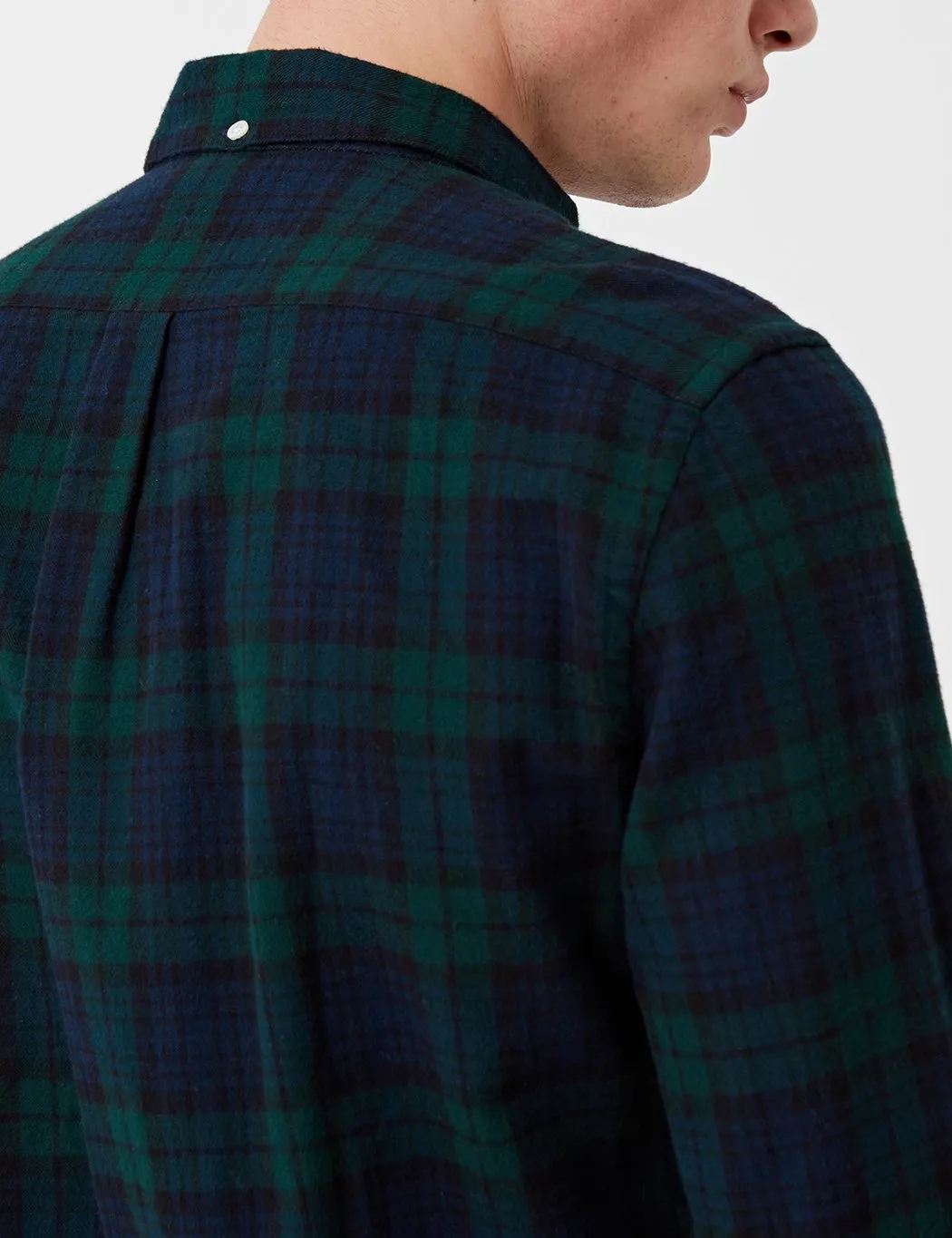 Portuguese Flannel Bonfim Checked Shirt (Flannel) - Navy Blue/Green