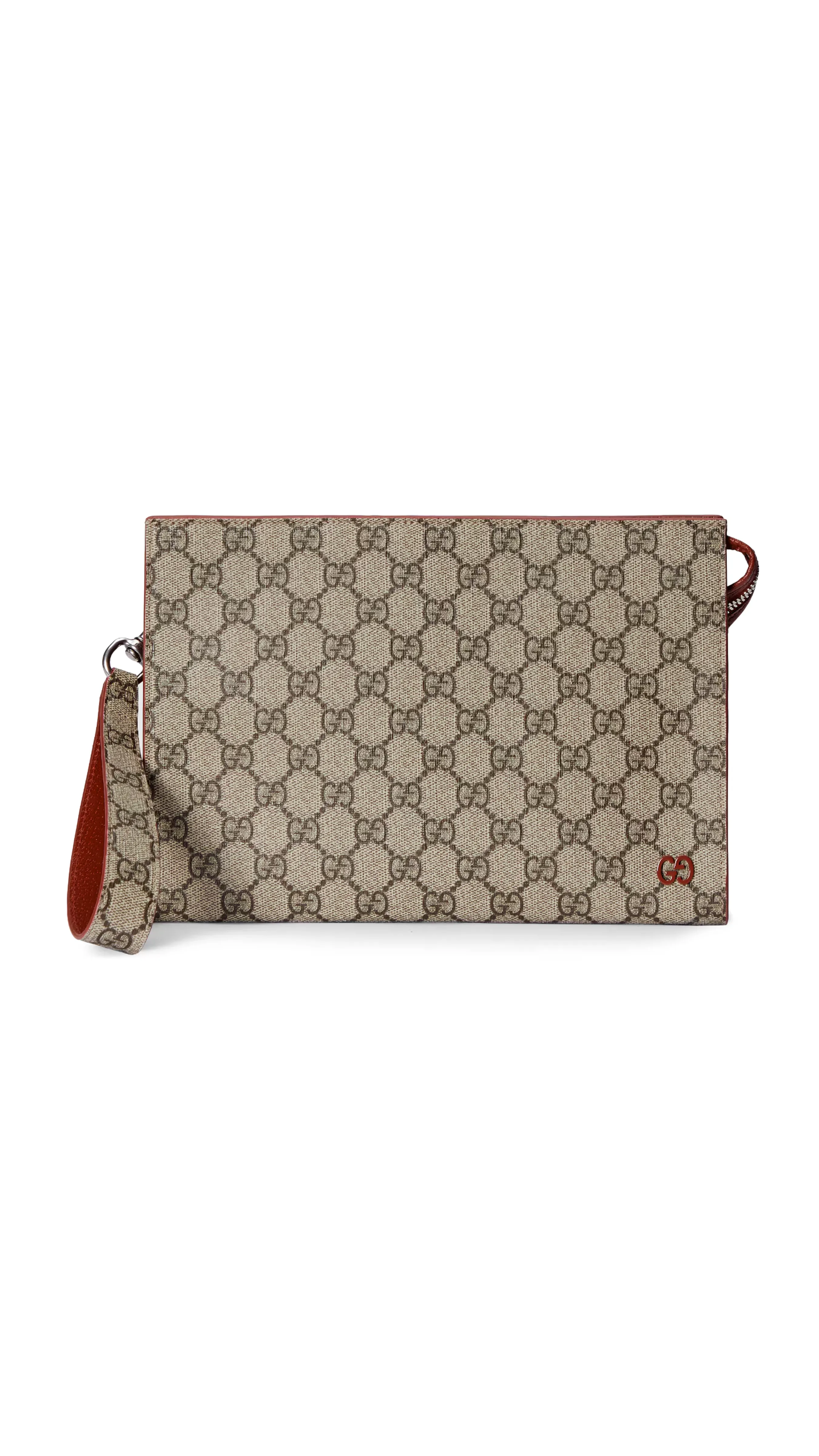 Pouch with GG Detail - Beige/Ebony/Red