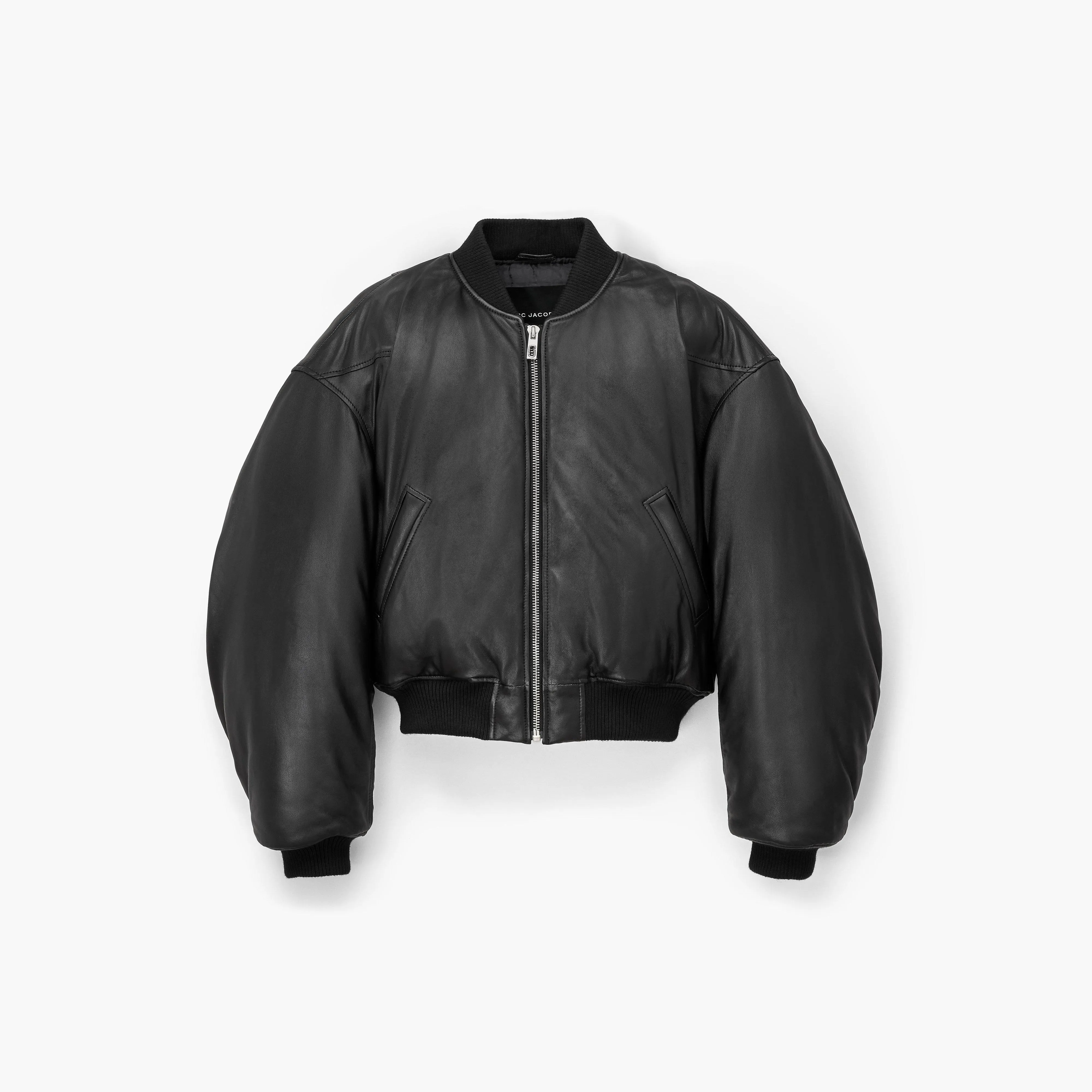 Puffy Leather Bomber