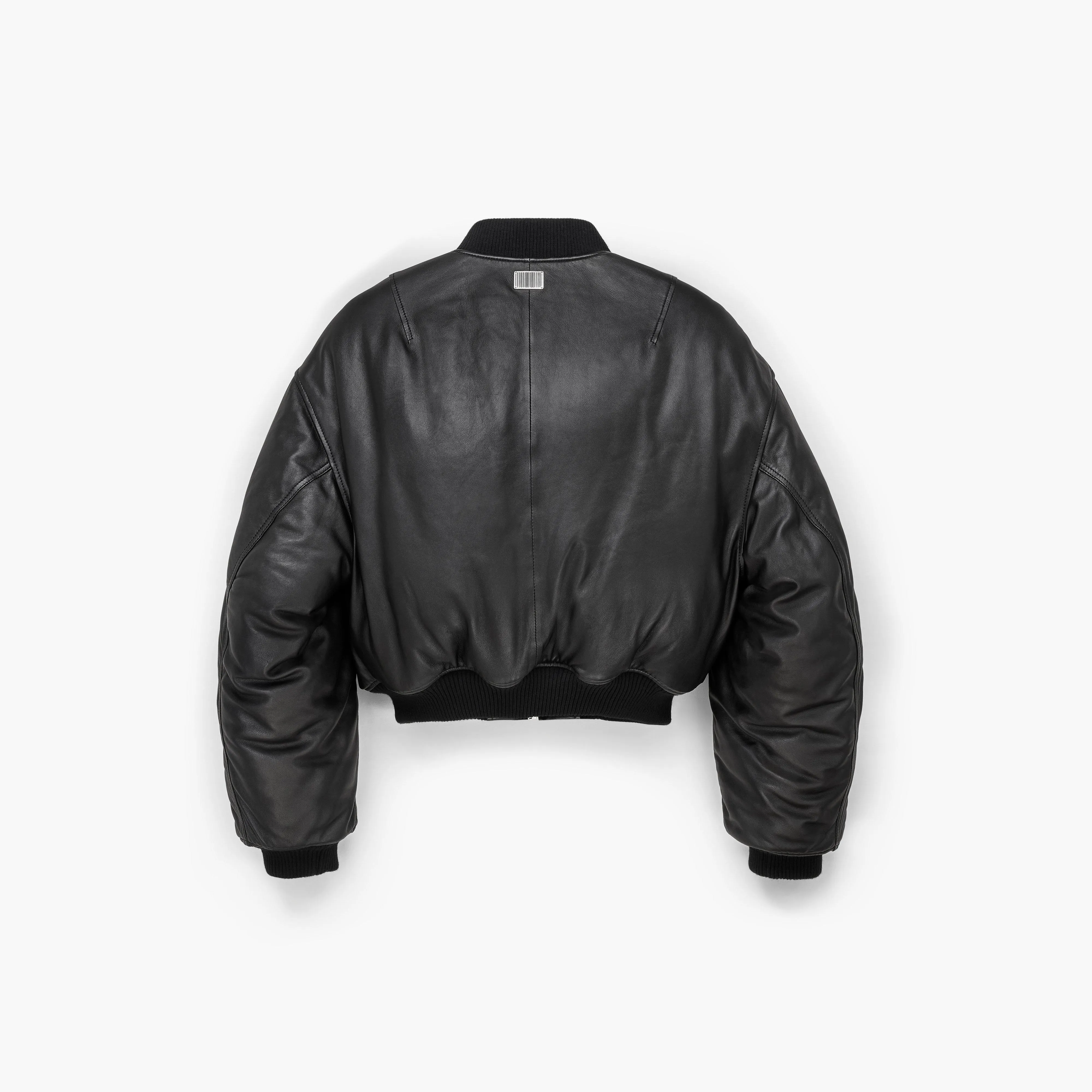 Puffy Leather Bomber