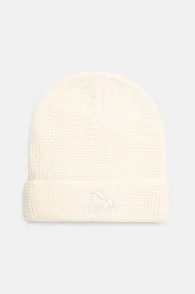 Puma beanie Classics Mid Fit Beanie beige color thick knit 025677