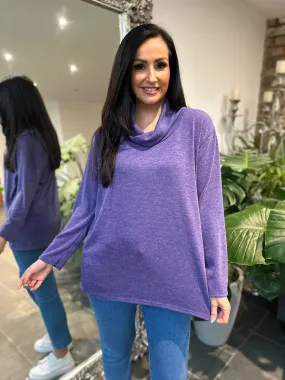 Purple Cowl Neck Knit Cassie