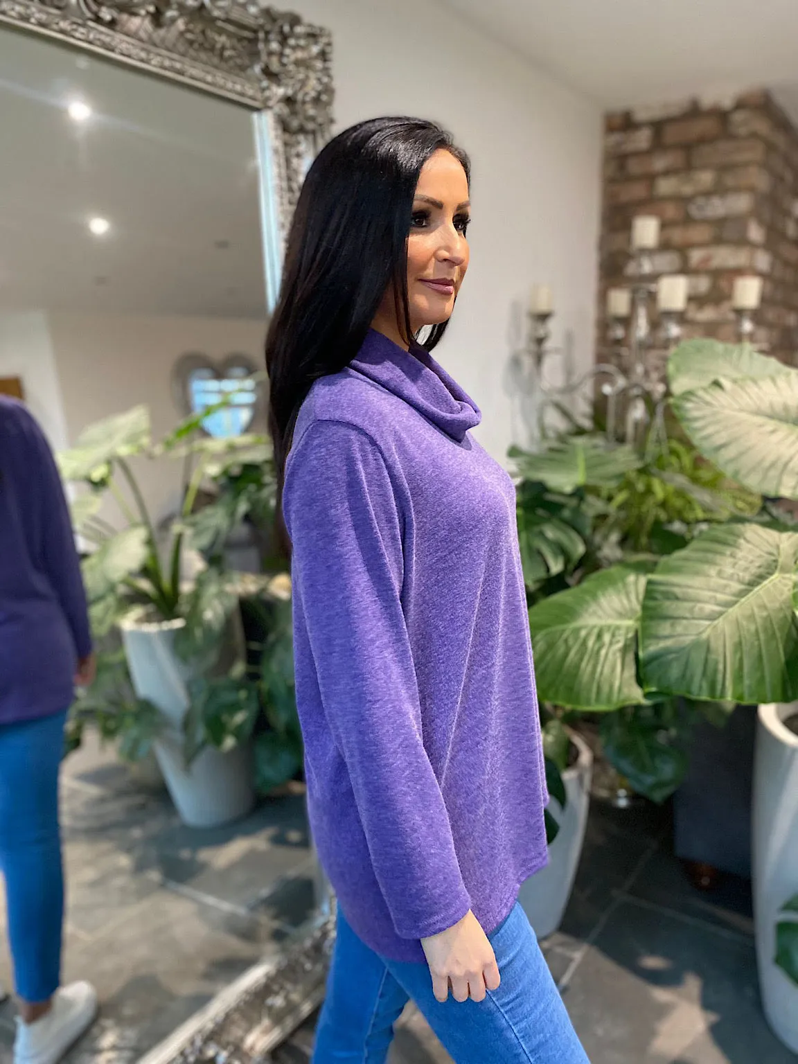 Purple Cowl Neck Knit Cassie