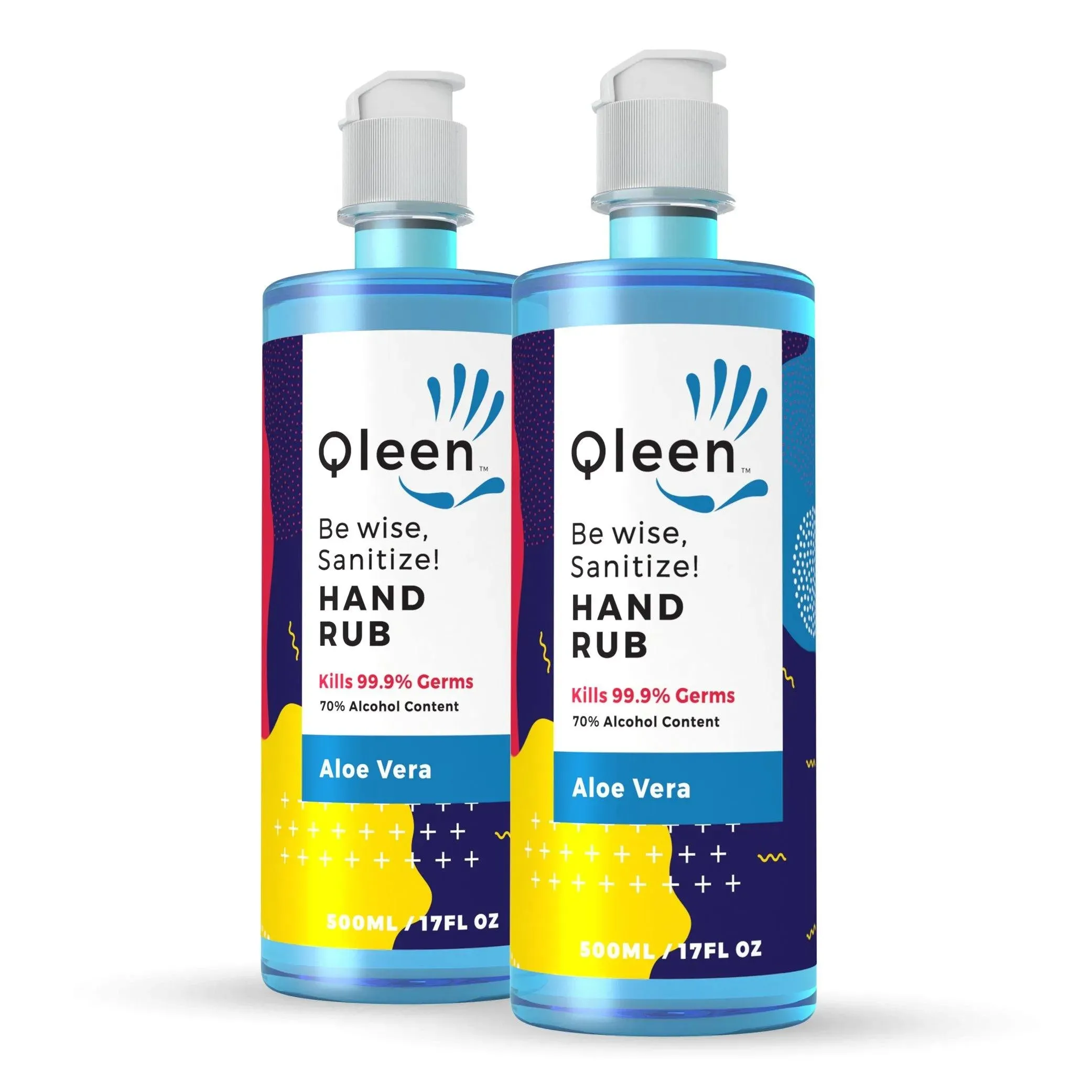 Qleen Hand Sanitizing Rub 500ml (Set of 2)