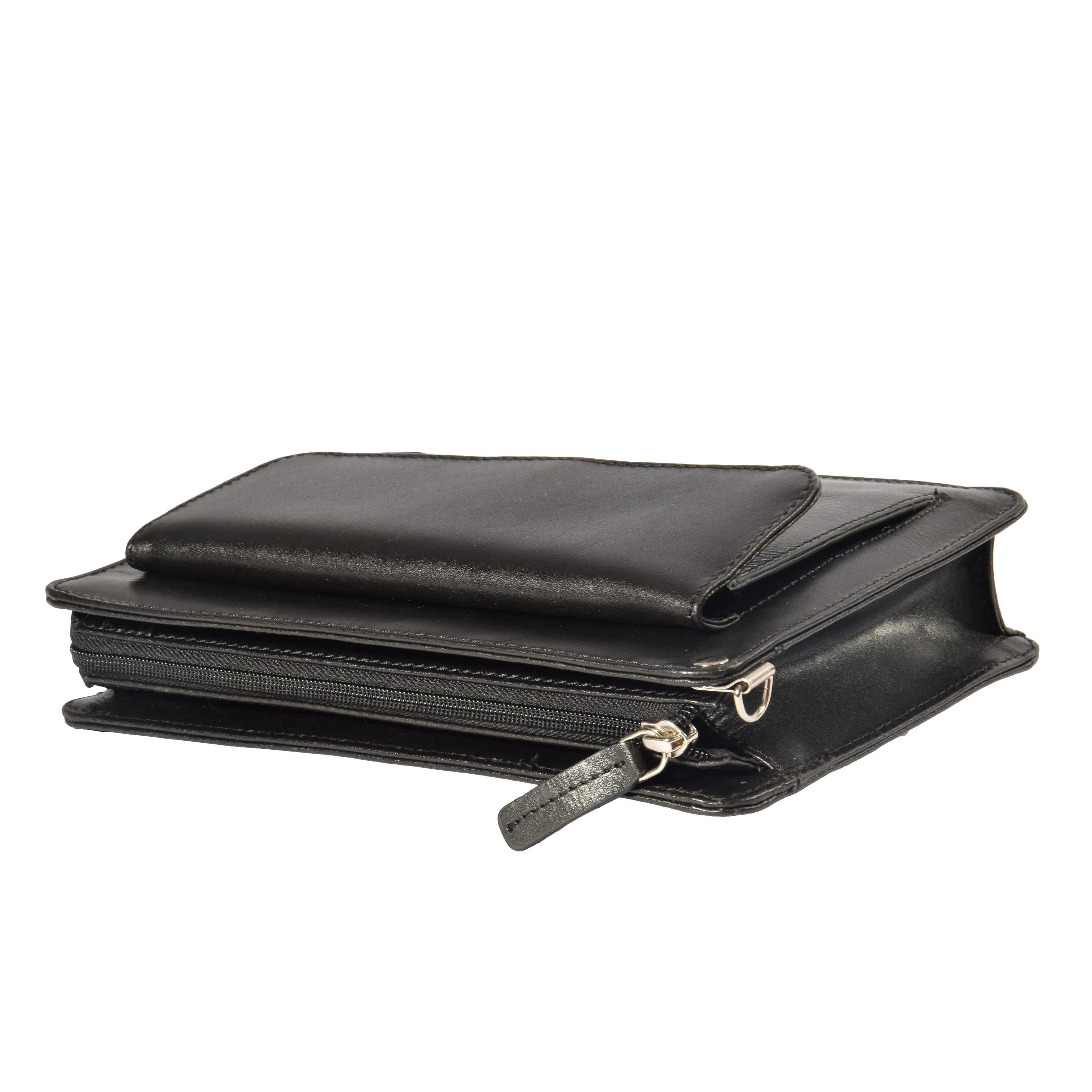 Real Leather Wristlet Pouch Montreal Black