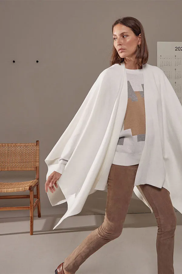 Rodier WHITE KNITTED CAPE