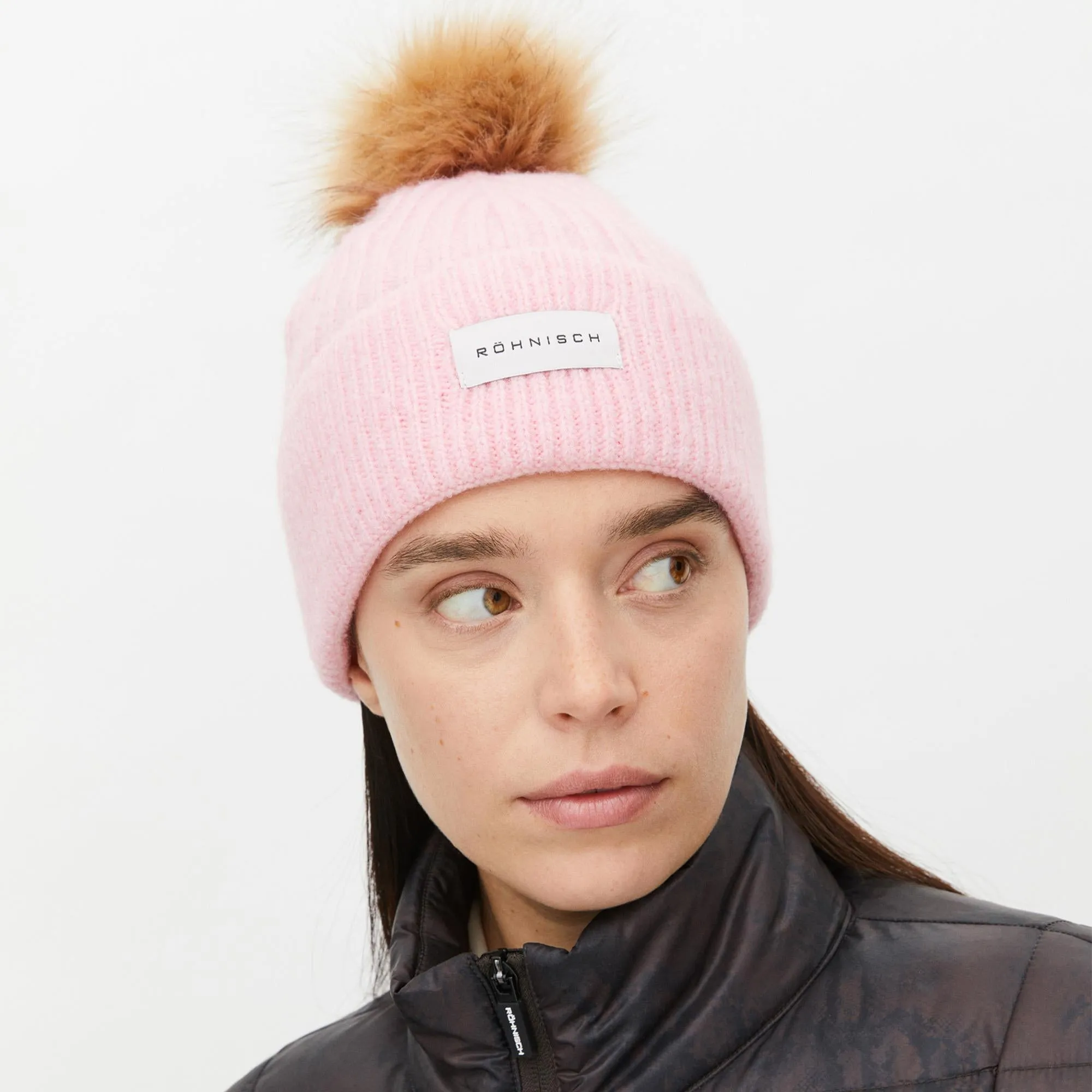 Rohnisch Pom Rib Ladies Golf Beanie Coral Blush