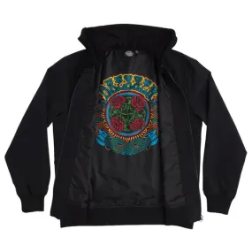 Santa Cruz Dressen Roses Dot Hooded Bomber Jacket Black