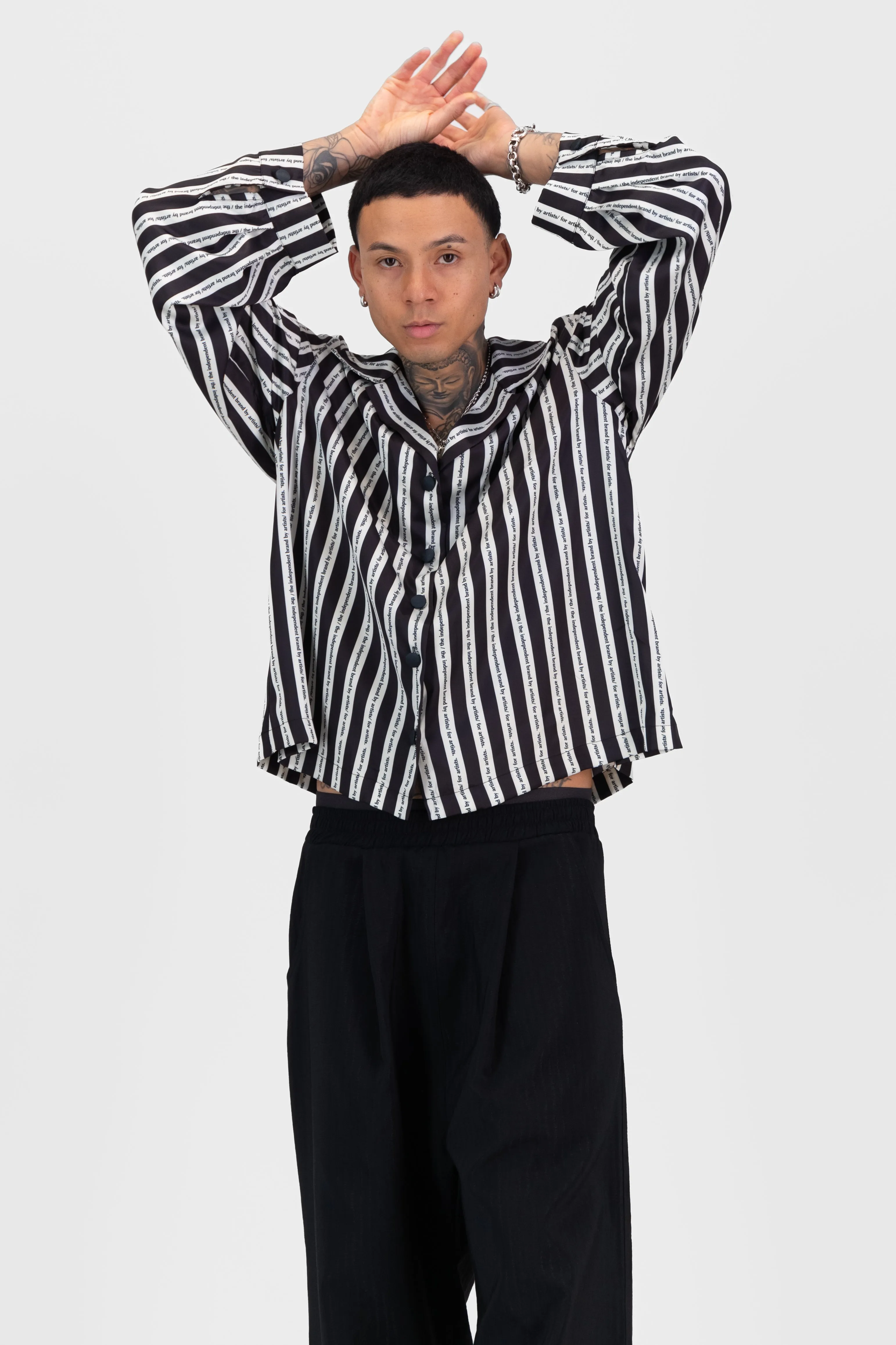 Satin Cocoon Bowler - Stripe