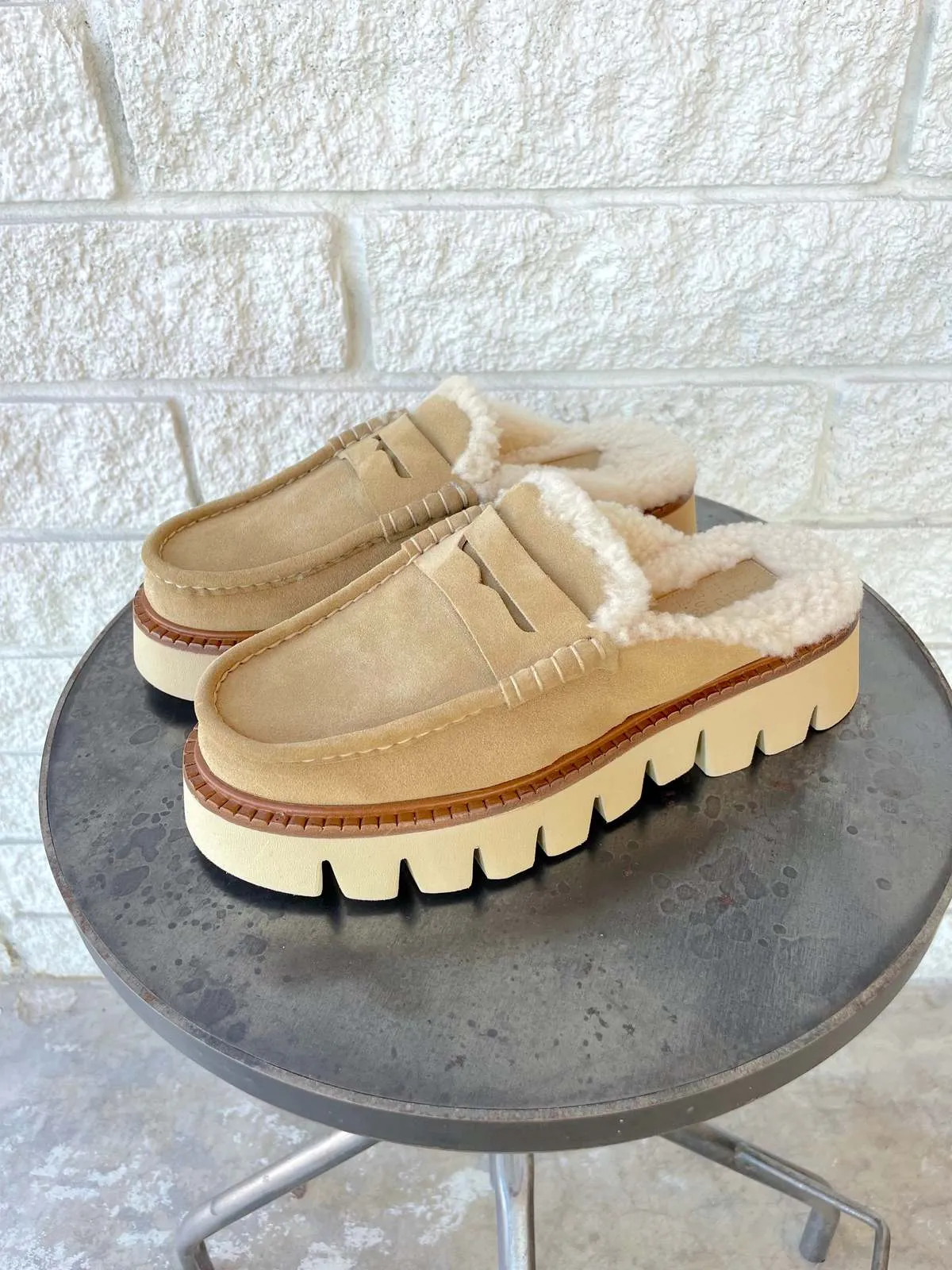 Savy Shearling Mule - Rope Velour Shearling