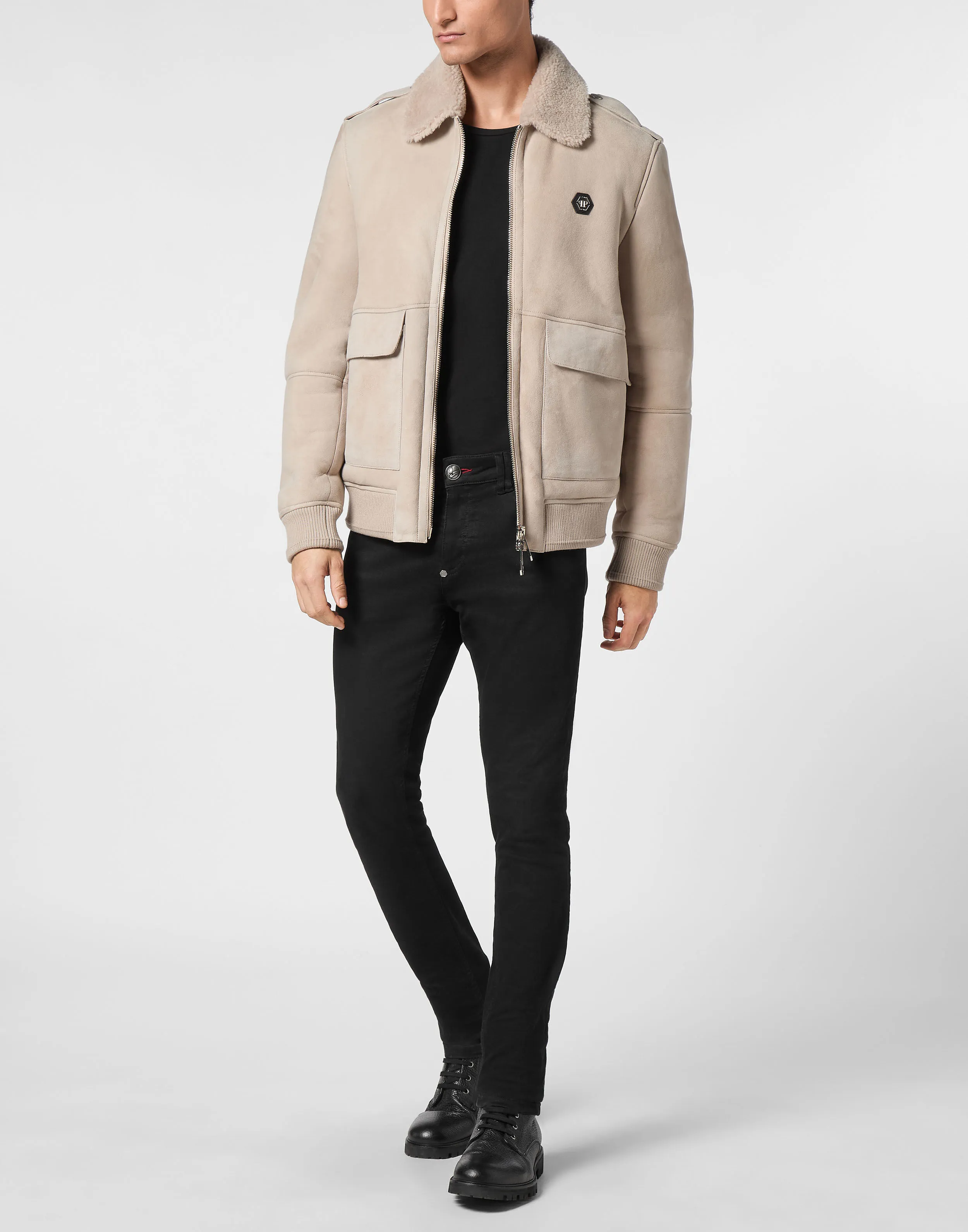 Shealing Leather Bomber