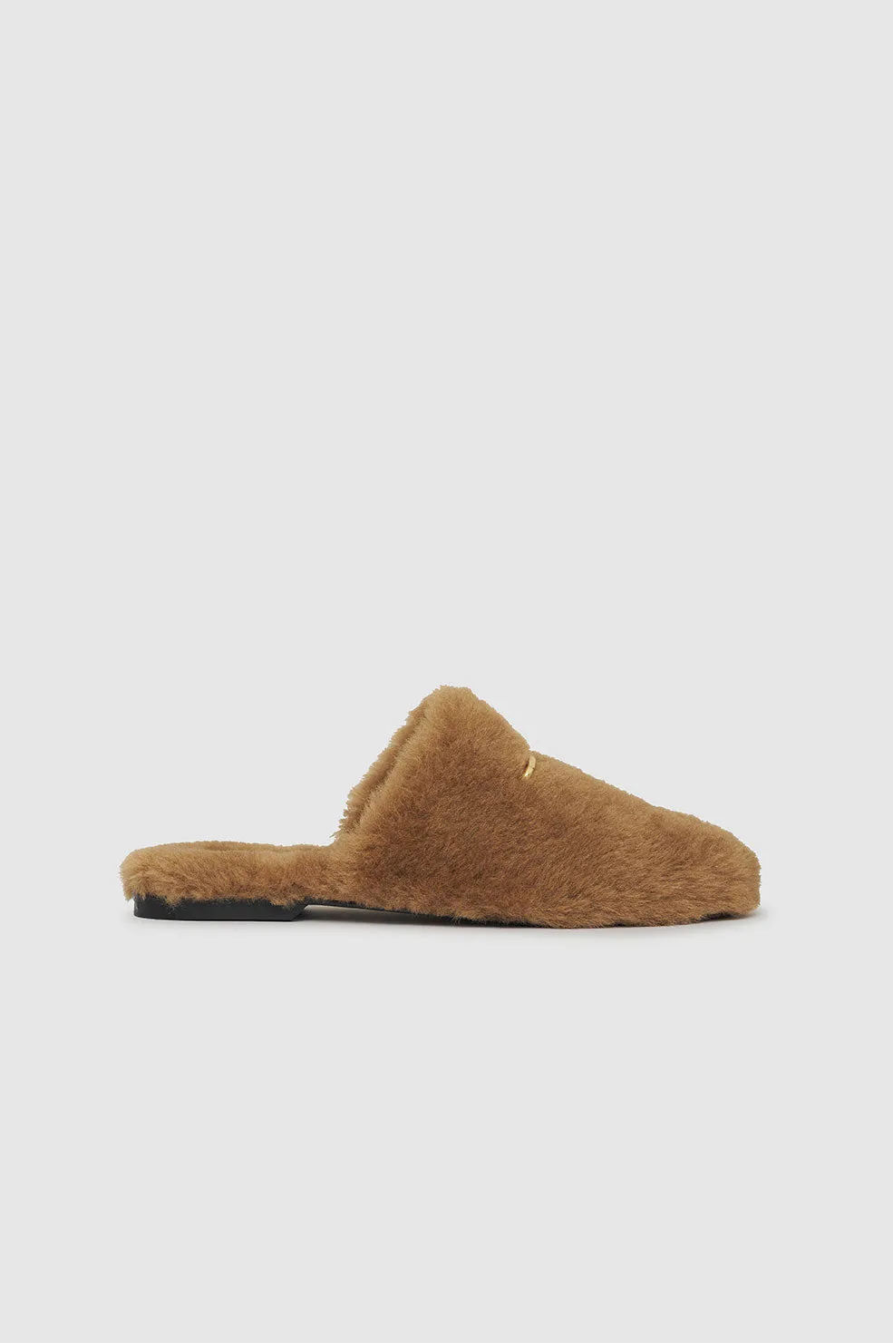 Shearling Mules - Camel