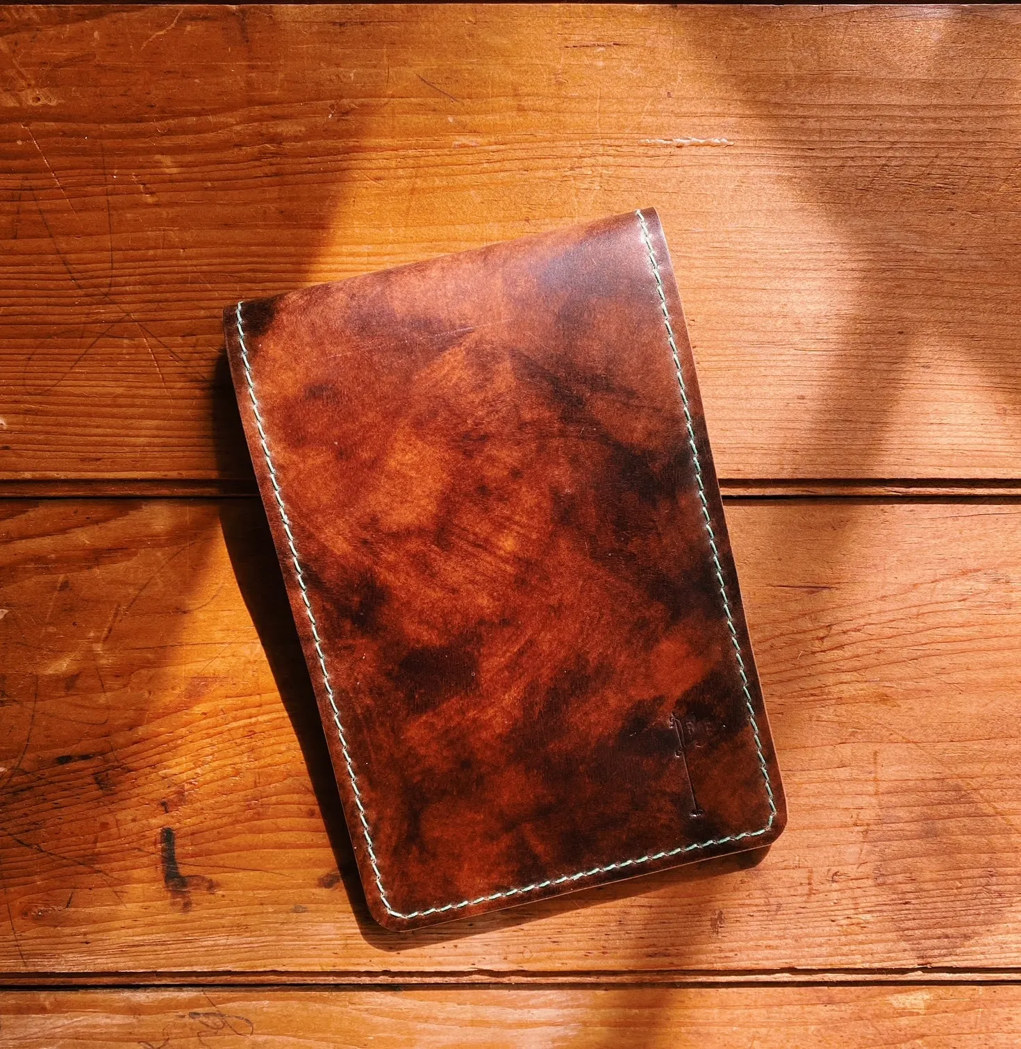 Single Barrel Collection  Yardage Book / Scorecard Holder in Rocado Shell Cordovan Marbled Whiskey