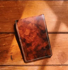 Single Barrel Collection  Yardage Book / Scorecard Holder in Rocado Shell Cordovan Marbled Whiskey