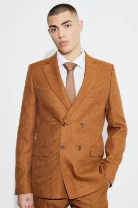 Skinny Fit Double Breasted Marl Blazer