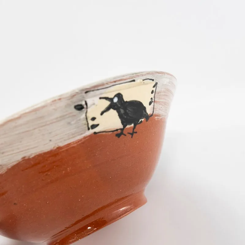 Small Shallow Bowl with Crow