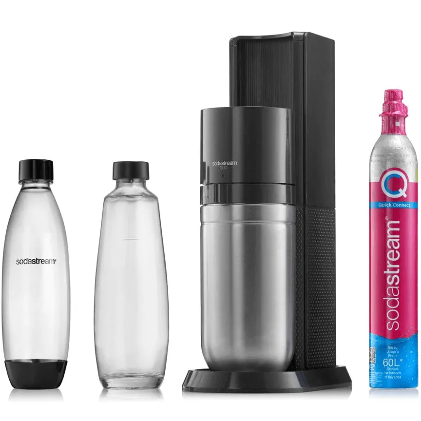 Sodastream DUO Starter Pack Soft Fizzy Drink Sparkling Maker Soda Stream Quick Connect