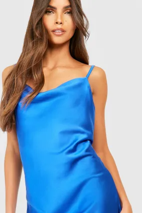 Strappy Cowl Neck Mini Slip Dress