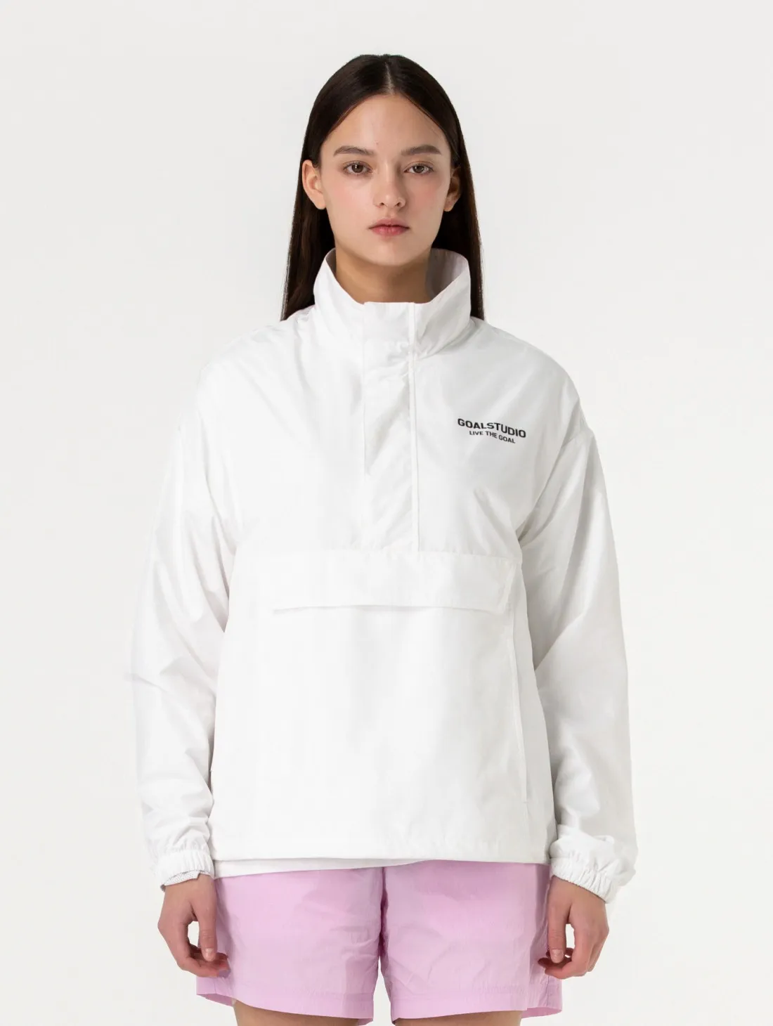 STRETCH WOVEN ANORAK-WHITE