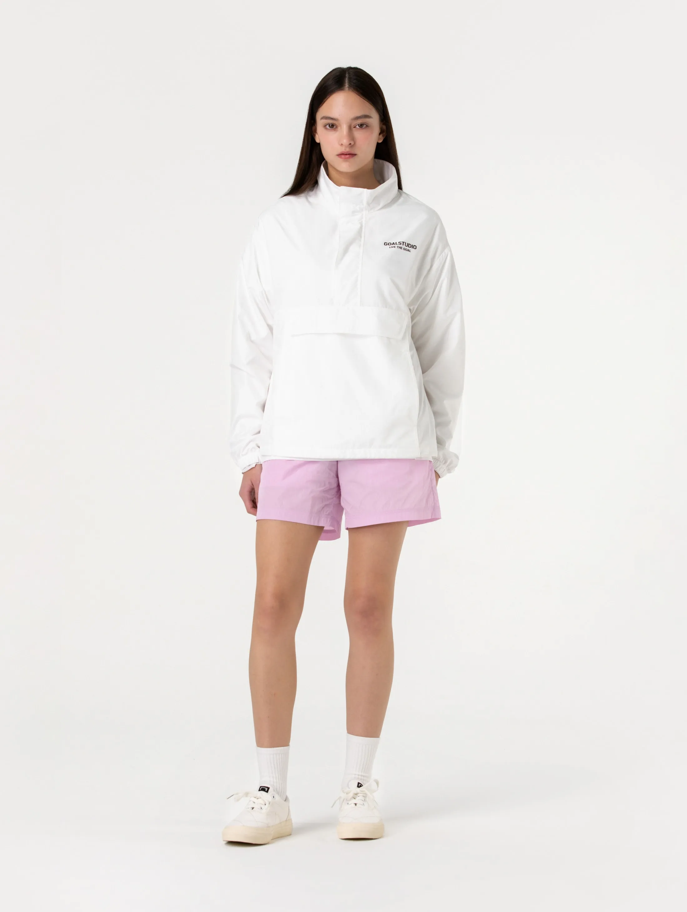 STRETCH WOVEN ANORAK-WHITE