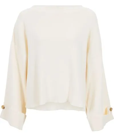 The Etta Collection Women's Sydney Cape Sleeve Jumper White